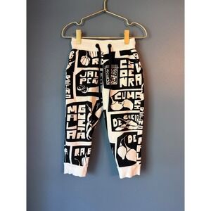 Bento Kids Graphic Print Joggers Black White Pepper Market Sweatpants Size 4